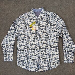 Robert Graham Blue and White Patterned Shirt